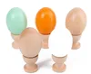 Easter Eggs Party Favor Children DIY Handmade Painted Graffiti Wooden Simulation Egg Easter Decorations SN4343