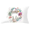 Peach Velvet Easter Skin Rabbit Print midja Kudde Fall 2020 Hemtillbehör SOFA Kudde Case2092872