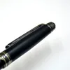 럭셔리 몬테 MSK-163 무광택 블랙 메탈 롤러 볼 펜 볼트 펜 분수 펜은 일련 번호가있는 사무용 학용품 쓰기
