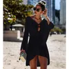 2019 Crochet White Knitted Beach Cover up dress Tunic Long Pareos Bikinis Cover ups Swim Cover up Robe Plage Beachwear Y2007067968332