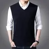 Spring autumn Fashion high quality brand men's sweaters V neck twist VEST knit cotton jumper pullover ear of wheat with logo