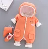 Bebê recém-nascido macacão outono inverno meninas criança algodão de algodão grosso jumpsuits fofos para bebe meninos bebê quente vestuário global lj201023