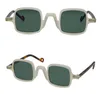 Hommes lunettes de soleil femmes Vintage cadre carré lunettes de soleil gris vert foncé lentille lunettes coréen rétro mode lunettes nuances avec Box261J