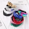 New Fashion Women Hair Accessories Shining Leather Headband Center Knot Classic Hairband Adult Soft Headwear