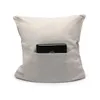 Sublimering Blank Pocket Pillowcase Solid Färg DIY Polyester Linen Kasta Soffa Stolkudde Cover Car Home Room Decoration