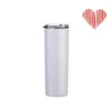 Gobelets en acier inoxydable 20oz Sublimation Gobelet droit vierges tasses de paille en plastique blanc couvrent l'eau séparable en plein air garder au chaud N2