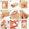 Emballage cadeau 4pcs / lot Noël Kraft Papier Candy Cookie Box Bow Emballage alimentaire Décoration Noël Navidad 2022