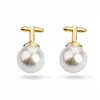 Men women's pearl cufflinks French business shirt sleeve cuff links buttons fashion jewelry