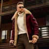 Mens Jackets Winter Men Fleece Collar Motorcycle Jacket One Piece of Fur Casual Outdoor Thermal Leather Woolen Coat Male S-5xl