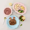 Toddler Infant Baby Dinner Bowl Dishes Bamboo Fiber Separated Child Food Plates Kids Dinnerware Tableware Tray G1221