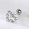 Hartvormige oorknoppen met kristallen steentjes chirurgische stalen oorbellen body piercing sieraden voor vrouwen en tiener grils