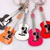 New Classic Guitar Silver Pendant Keychain Alloy Car Key Ring Musical Men Women Charms Gifts Jewelry Bulk 10pcs5332926