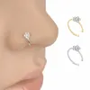 Petits 5 cristaux transparents clairs nez du nez du nez argenté du cerceau de pote de pote bijoux de bijoux cne rapide pour 1927900