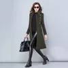겨울 큰 사이즈 S-3XL 양모 여성 자켓 코트 가을 패션 중간 긴 고품질 더블 브레스트 여성 겉옷 LL582 201214