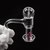 Banger de quartzo de topo plano 4mm de fundo Unhas de quartzo feitas à mão com 10mm 14mm 18mm famale masculino para vidro Bong dab rig