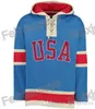 1980 ABD Mucizesi Buz Hokeyi Formaları Hokey Forması Hoodies Özel Herhangi Bir İsim Herhangi Bir Numara Dikişli Hoodie Spor Kazak Ücretsiz Nakliye