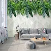 Self-Adhesive Wallpaper Modern 3D Tropical Rainforest Banana Leaf Pastoral Murals Living Room Bedroom Waterproof 3D Wall Sticker
