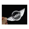 10 adet lot mini cooper logo 3D araba çıkartmaları Mini araba ön rozet logosu için metal amblemler Araba rozetleri için 3m çıkartma ile amblem dekor234y