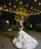 2021 Sweetheart cetim sereia vestidos de casamento plus size varredura trem camadas fufles vestidos de noiva luxuoso Dubai vestido de noiva