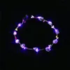 Flashing LED Strings Glow Kwiat Korona Opaski Light Party Rave Floral Włosy Garland Luminous Wieniec Wedding Flower Gifts