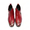 Stivali per feste di nozze di moda stivali caviglie stivali in pelle vera rossa mane di mira calzature corta