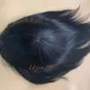 Pełna cienka skóra ziruchy wstrzykiwane włosy Niewidzialne węzły 0,06mm PU baza Mężczyźni z perrukami Prosto Indian Virgin Human Hair Wymiana dla białych mężczyzn