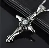 Collier Punk européen et américain avec pendentif ailes d'ange, croix Serpentine pour hommes, accessoires Cool