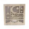 Stickers muraux motif de lune creuse lumière LED en bois bricolage lampe pour Ramadan EID Mubarak Islam musulman artisanat décoration de la maison Festival fête fournitures