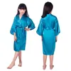 2020 Bathrobe for Children Satin Children Summer Kimono Bath Robes Bridesmaid Girl Dress Silk Child Nightgown Solid Robes