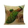 Chinese Classical Peacock Flower Decorative Cushion Covers Linen Colorful Peacock Throw Pillow Case for Sofa Car Seat Textile9772436