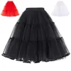 Summer Petticoats Puffy Organza kjol Retro Vintage Dress Underskirts Women Hoops Plus Size Dance Crinoline Petticoat White