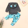 INS Clothes Baby Cute 2PCS Outfit Toddler long sleeve hoodie Cartoon Cat bear print Pant Set Baby unisex Autumn Winter Clothing Sets M2940
