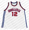Partihandel Vlade DiVac # 12 Jugoslavija Ny basket Jersey White Stitched Anpassning Alla Nummer Namn Män Kvinnor Youth Basketball Jerseys