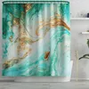 Abstract Bathroom Mat and Shower Curtain Set Home Decoration U-Shaped Toilet Rug Microfiber Toilet Carpet Seat Cover Mat