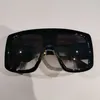 Übergroße Masken-Sonnenbrille für Männer und Frauen, weiße gelbe Linse, quadratische Schild-Wickel-Sonnenbrille, UV400-Brille mit Box