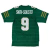Personnalisé # 9 JuJu Smith-Schuster High School Football Jersey Cousu Vert Blanc Gris Taille S-4XL Top Qualité