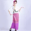 Festival Etnische kleding Kleurrijke Dames Water Spatten Rok Oosterse Thailand Stijl Danskostuum Folk Performance Wear