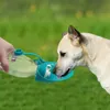 Pet Dog Water Bottle bebendo 580ml de tigela portátil grau de alimentos de silicone macio comprovante de gato dispensador de viagem Y200917