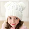 13 Farben Kinder Strickmütze Doppelkugel Wollgarn Mütze Kinder Herbst Winter Warm halten Mützen Partyhüte T9I00676