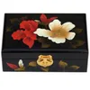 2 Ebenen Dekorative Schmuck Deluxe Holz Box Aufbewahrung Organizer Fall mit Schloss Chinesische Lacquerwaren Makeup Sammlung Box Geburtstag Hochzeitsgeschenk