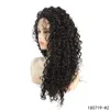 Preto Kinky Curly Sintético Lacefront Peruca 14 ~ 26 polegadas Pelucas Simulação Cabelo Humano Perucas dianteiras 180719- # 2