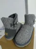 Designer Dames Kids Enkel Snowboots Koe Split Top Hoge kwaliteit Enkellaarsjes Roze Beige Zwarte Schoenen Laars