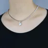 2021 saint valentin cadeau bijoux 5a zircone cubique 3mm cz tennis chaîne halo coeur pendentif glace collier pour petite amie