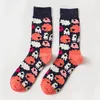 Women Personality Couples Funny Happy Socks Cotton Men Socks Woman Soks Egg Feather Sheep Leaves