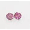 Oorbellen Designer Stud -oorbellen 925 Verzilde oordingen Hars Druzy Drusy Earring Women Sieraden 12 mm Ydyb6