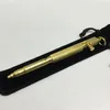 Vintage brass material square shaped action bolt ballpen bronze brushed treatment heavy trigger rifle bolt pen with keyring