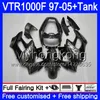 Body + Tank voor Honda Superhawk VTR1000F 97 98 99 00 01 05 56HM.88 VTR1000 F VTR 1000 F 1000F 1997 1998 1999 2000 2001 Valerijen