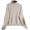 Kvinnors tröjor Autumn Winter Sticking Cashmere Turtleneck Loose Plus Size Mode Pullover Women tröja