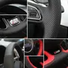 For VW VOLKSWAGEN R36 DIY Hand Sewing Steering Wheel Cover Black Suede comfortable touch anti-slip design car accessories