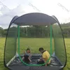 テントとシェルター屋外蚊帳ガーデンテント自動クイックオープニング強化サンシェルター大型通気性ガーゼビーチ 5-8 人